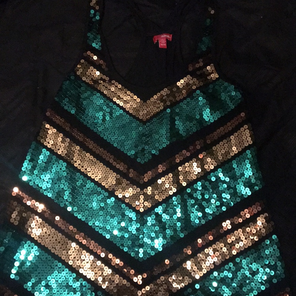 Sequin tank top.